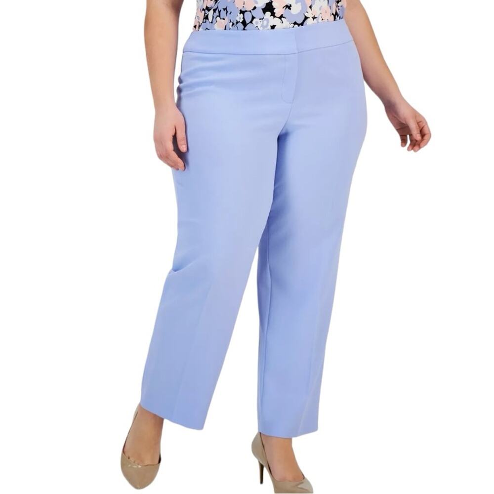 Kasper New Dress Pants Straight Leg Flat Front Sky Blue Women’s Plus Size 22W